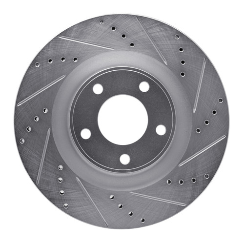 DFC Brake Rotor - Drilled and Slotted - Silver 631-54089R
