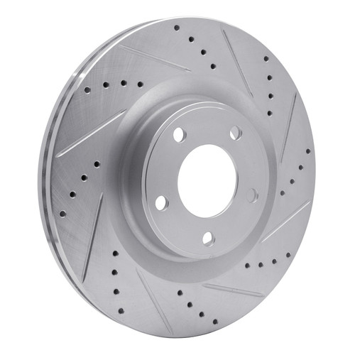 DFC Brake Rotor - Drilled and Slotted - Silver 631-54089R