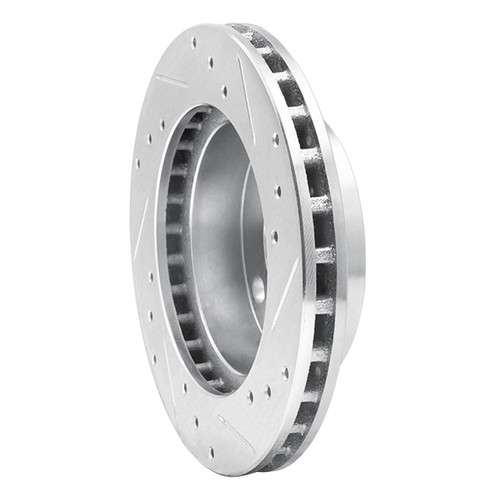 DFC Brake Rotor - Drilled and Slotted - Silver 631-54007L