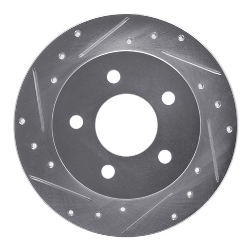 DFC Brake Rotor - Drilled and Slotted - Silver 631-54034L