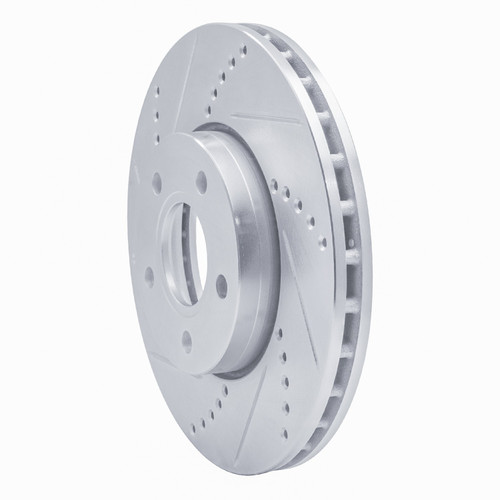 DFC Brake Rotor - Drilled and Slotted - Silver 631-54067L