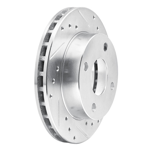 DFC Brake Rotor - Drilled and Slotted - Silver 631-54007R