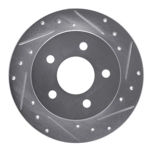 DFC Brake Rotor - Drilled and Slotted - Silver 631-54034R