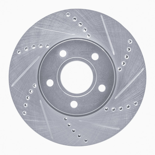DFC Brake Rotor - Drilled and Slotted - Silver 631-54067R