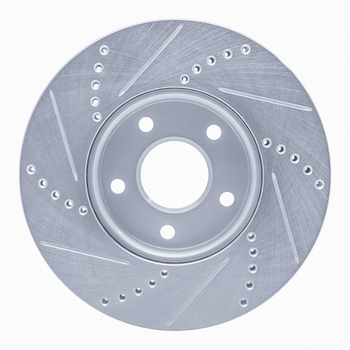 DFC Brake Rotor - Drilled and Slotted - Silver 631-54067R