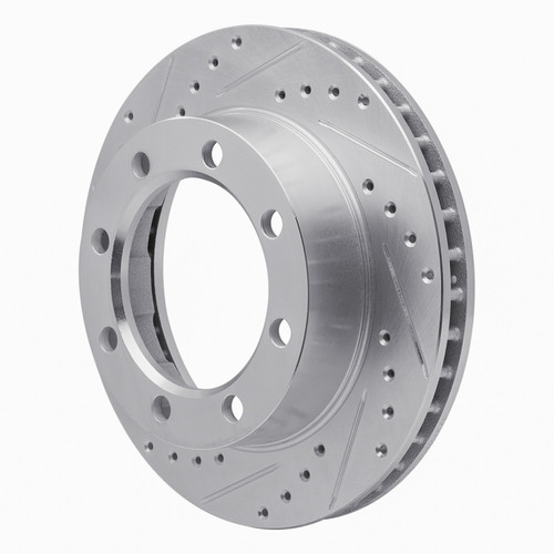DFC Brake Rotor - Drilled and Slotted - Silver 631-54108L