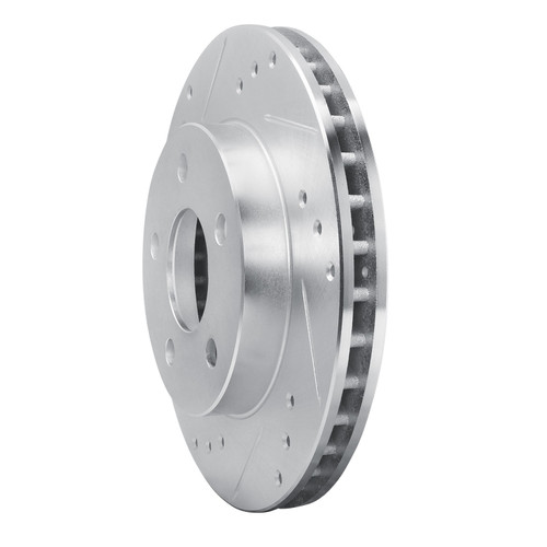 DFC Brake Rotor - Drilled and Slotted - Silver 631-54020L