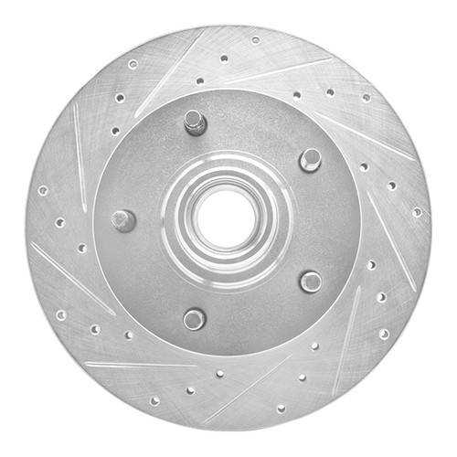 DFC Brake Rotor - Drilled and Slotted - Silver 631-54130L
