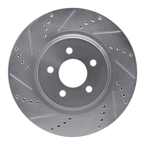 DFC Brake Rotor - Drilled and Slotted - Silver 631-54036L