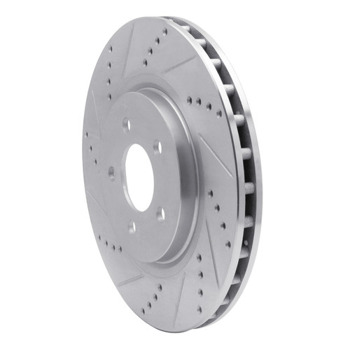 DFC Brake Rotor - Drilled and Slotted - Silver 631-54036L