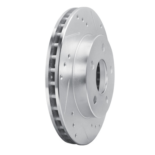 DFC Brake Rotor - Drilled and Slotted - Silver 631-54020R