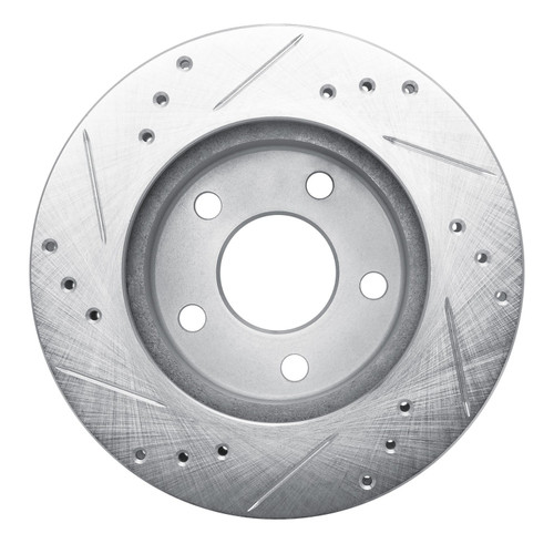 DFC Brake Rotor - Drilled and Slotted - Silver 631-54020R