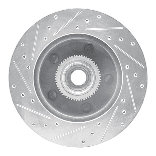 DFC Brake Rotor - Drilled and Slotted - Silver 631-54130R