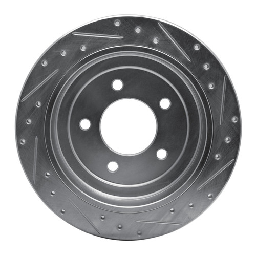 DFC Brake Rotor - Drilled and Slotted - Silver 631-54173L