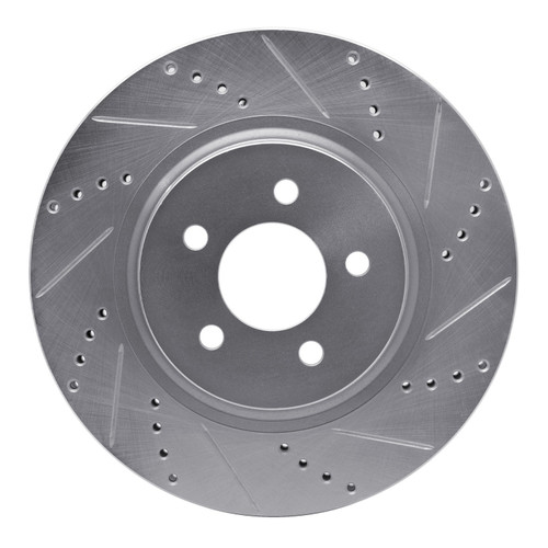 DFC Brake Rotor - Drilled and Slotted - Silver 631-54036R