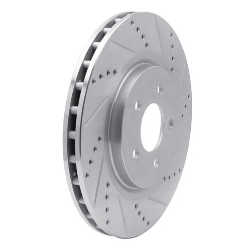 DFC Brake Rotor - Drilled and Slotted - Silver 631-54036R