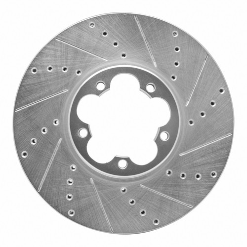 DFC Brake Rotor - Drilled and Slotted - Silver 631-54230R