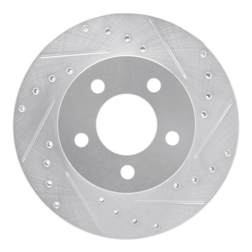 DFC Brake Rotor - Drilled and Slotted - Silver 631-54144R