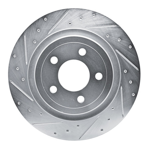 DFC Brake Rotor - Drilled and Slotted - Silver 631-54280L