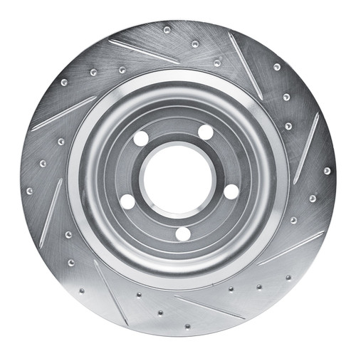 DFC Brake Rotor - Drilled and Slotted - Silver 631-54280L