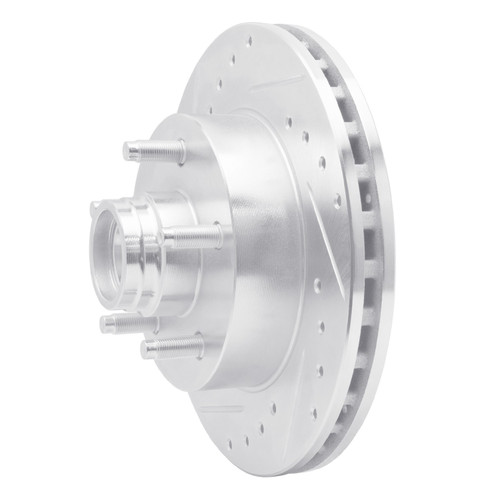 DFC Brake Rotor - Drilled and Slotted - Silver 631-54165L
