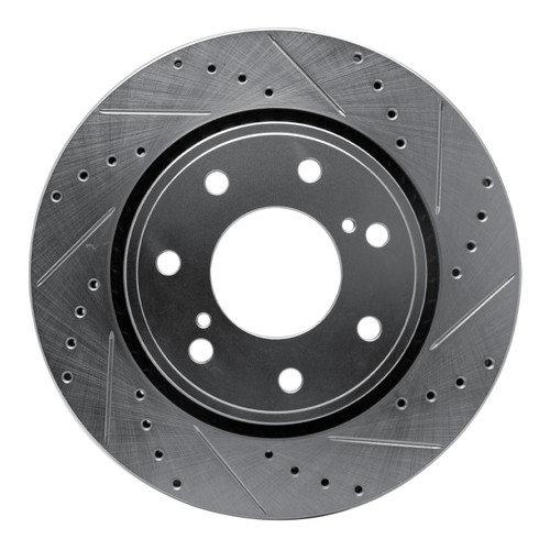 DFC Brake Rotor - Drilled and Slotted - Silver 631-54219R