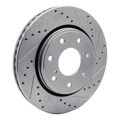 DFC Brake Rotor - Drilled and Slotted - Silver 631-54219R
