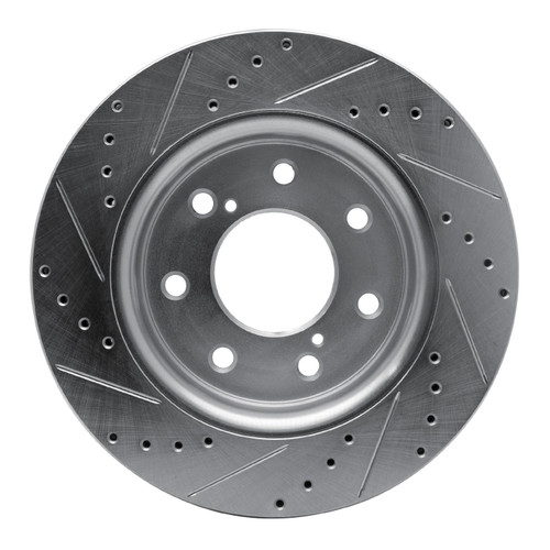 DFC Brake Rotor - Drilled and Slotted - Silver 631-54219R