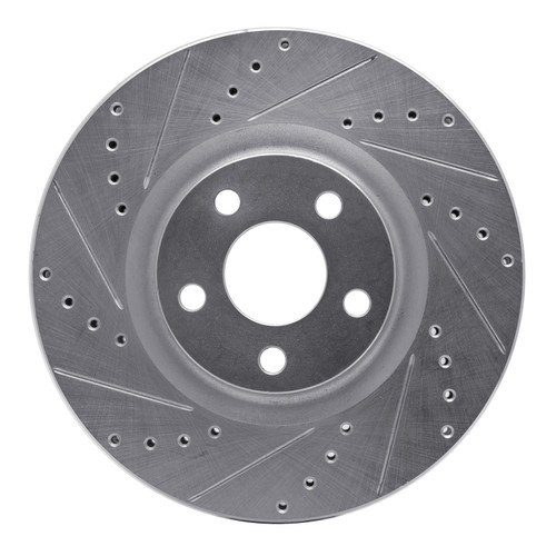 DFC Brake Rotor - Drilled and Slotted - Silver 631-54095L