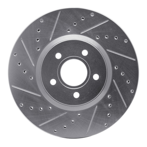 DFC Brake Rotor - Drilled and Slotted - Silver 631-54070L