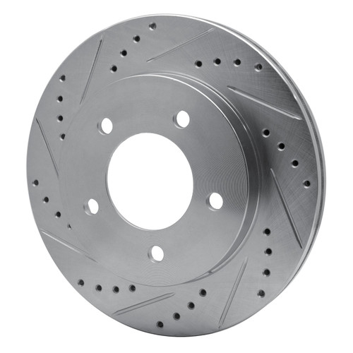 DFC Brake Rotor - Drilled and Slotted - Silver 631-54147L