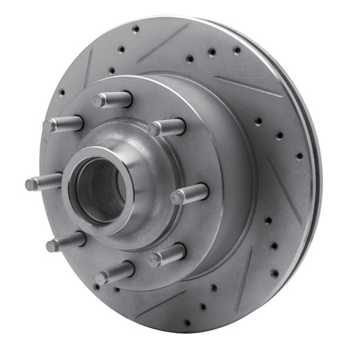 DFC Brake Rotor - Drilled and Slotted - Silver 631-54136L