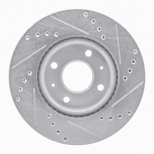 DFC Brake Rotor - Drilled and Slotted - Silver 631-54061L