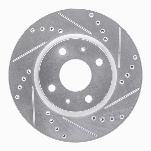 DFC Brake Rotor - Drilled and Slotted - Silver 631-54061R