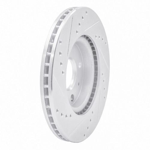 DFC Brake Rotor - Drilled and Slotted - Silver 631-54061R