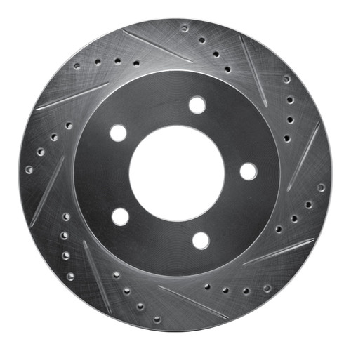 DFC Brake Rotor - Drilled and Slotted - Silver 631-54147R