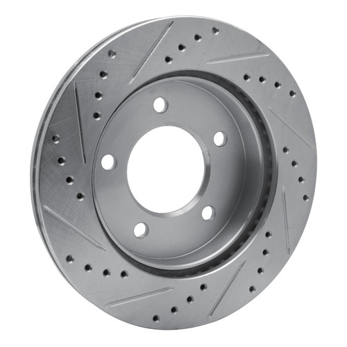 DFC Brake Rotor - Drilled and Slotted - Silver 631-54147R