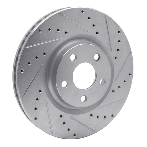 DFC Brake Rotor - Drilled and Slotted - Silver 631-54095R