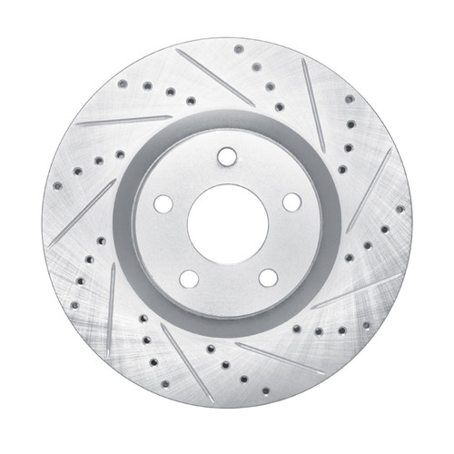 DFC Brake Rotor - Drilled and Slotted - Silver 631-54281R
