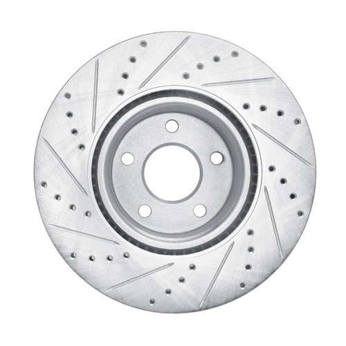 DFC Brake Rotor - Drilled and Slotted - Silver 631-54281R