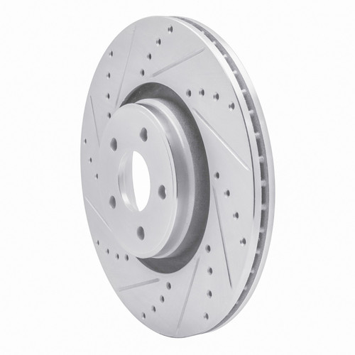 DFC Brake Rotor - Drilled and Slotted - Silver 631-54082L