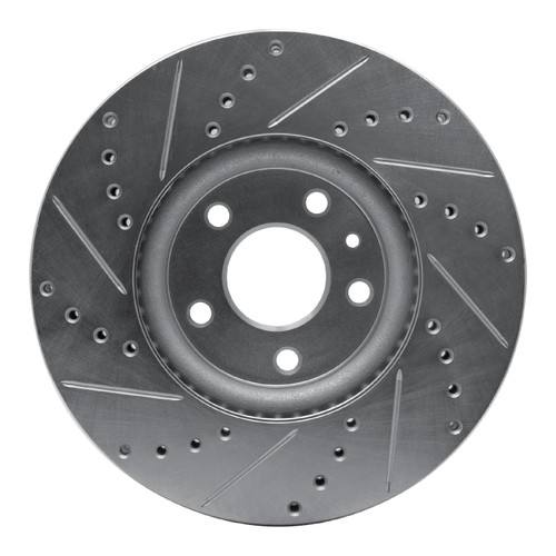 DFC Brake Rotor - Drilled and Slotted - Silver 631-54259R
