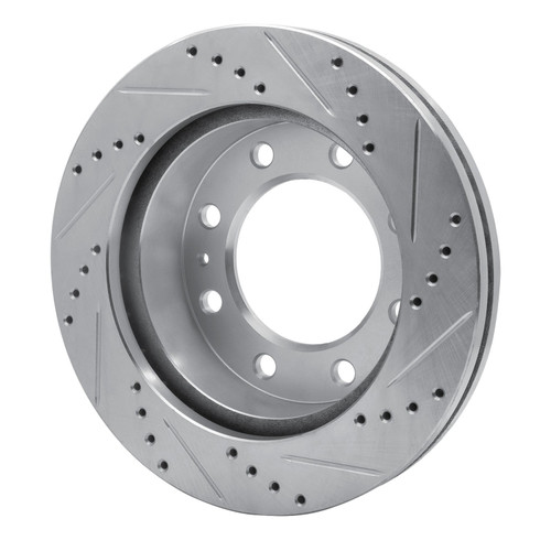 DFC Brake Rotor - Drilled and Slotted - Silver 631-54096L