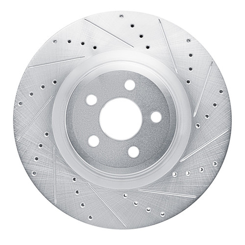 DFC Brake Rotor - Drilled and Slotted - Silver 631-54274R