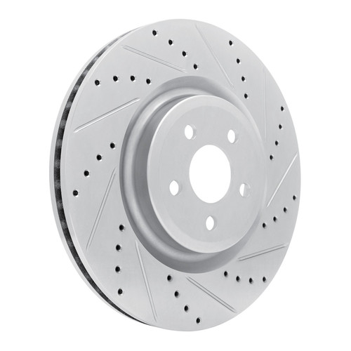 DFC Brake Rotor - Drilled and Slotted - Silver 631-54274R