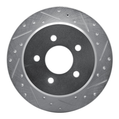 DFC Brake Rotor - Drilled and Slotted - Silver 631-56010R