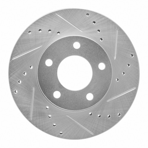 DFC Brake Rotor - Drilled and Slotted - Silver 631-54177R