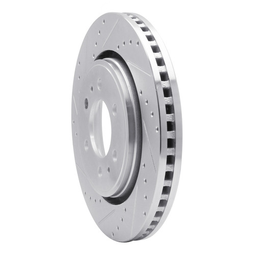 DFC Brake Rotor - Drilled and Slotted - Silver 631-54204L