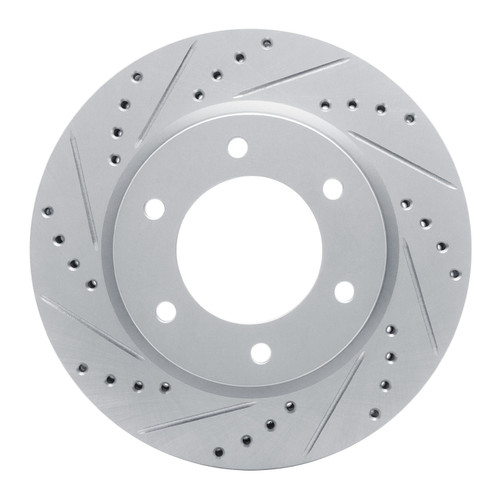 DFC Brake Rotor - Drilled and Slotted - Silver 631-54275L