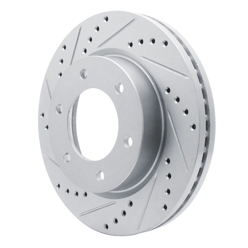 DFC Brake Rotor - Drilled and Slotted - Silver 631-54275L